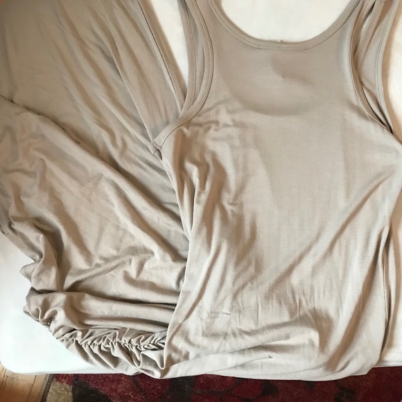 Victoria’s secret maxi dress tan ruched s/p - Picture 3 of 4